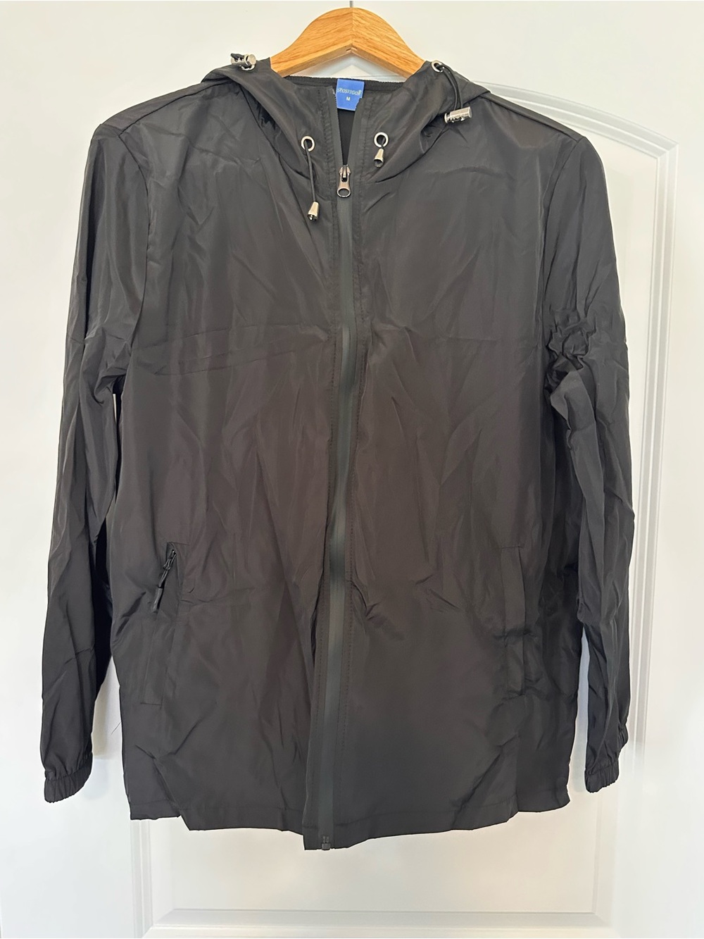 Rosvigor unisex Lightweight Black Hooded Windbreaker Jacket M